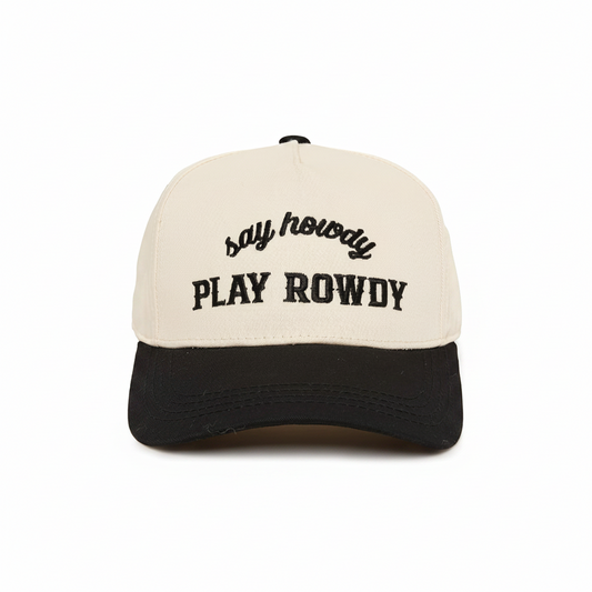 Say Howdy, Play Rowdy Two Tone Hat - Funky Junque