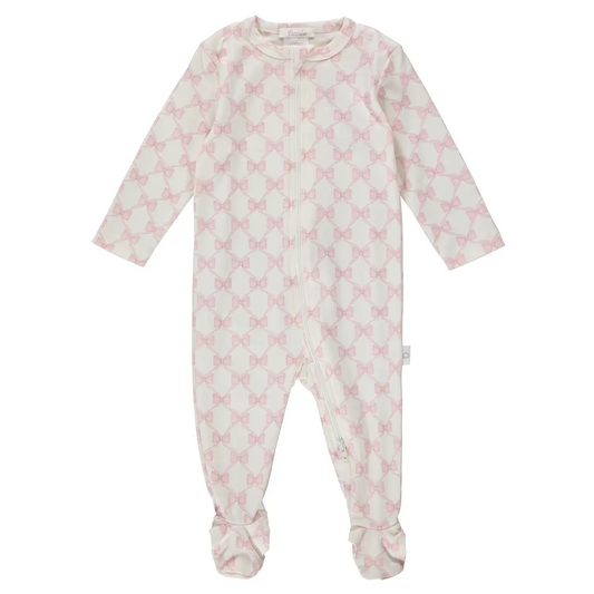 Bows Zipper Footie - Pimalu