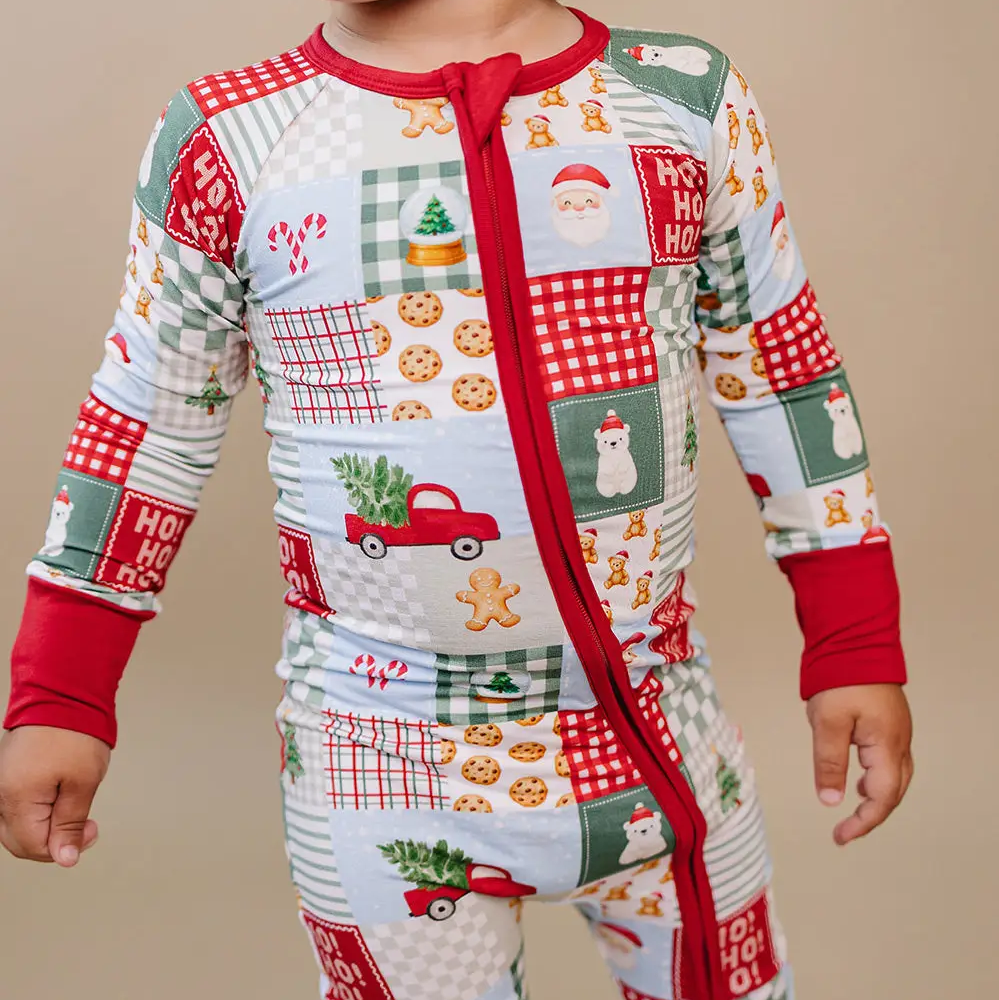 Christmas Patchwork Romper - Lucky Panda Kids