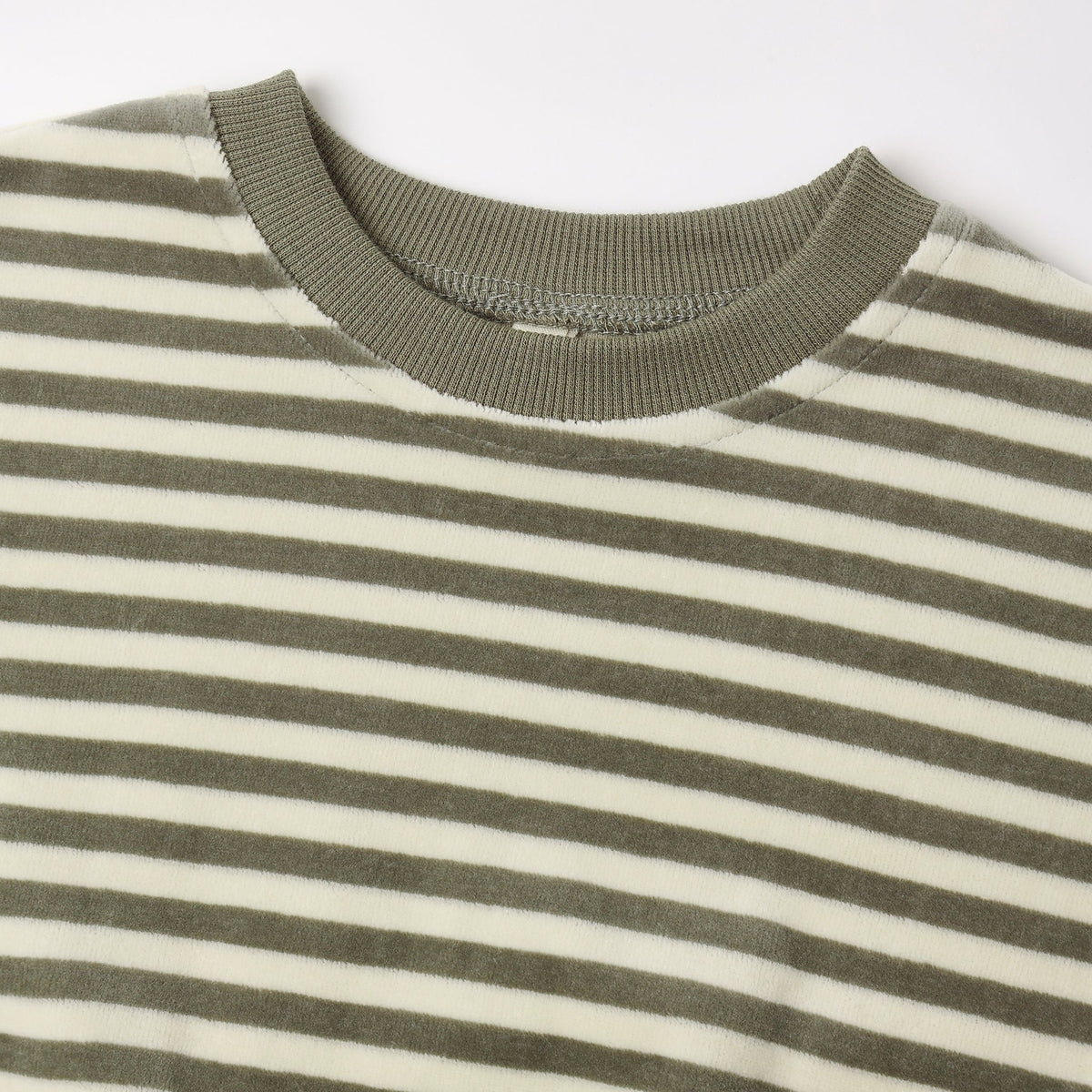 Spruce Stripe Velour Sweatshirt - Quincy Mae