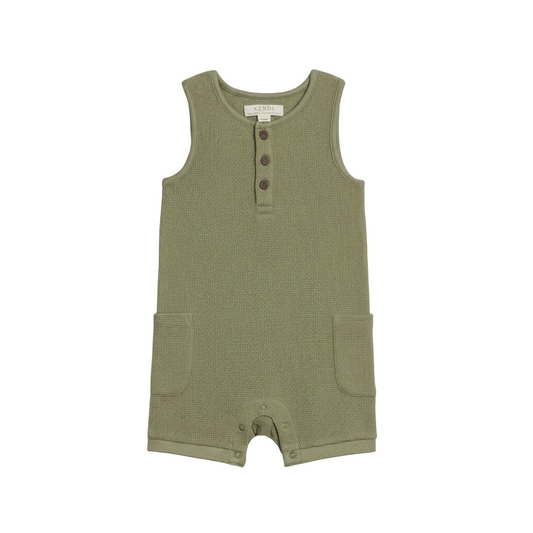 Fern Percy Waffle Romper - Kendi