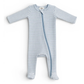 Dusty Blue Striped Ribbed Footie - SIIX Collection