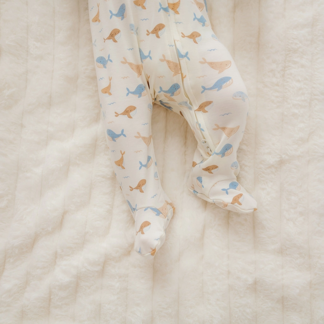 Whale Tales Zip Footie - Magnolia Baby