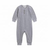 Ashen Crosby Waffle Henley Romper - Kendi