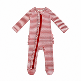 Red Stripe Frill Footie - SIIX Collection