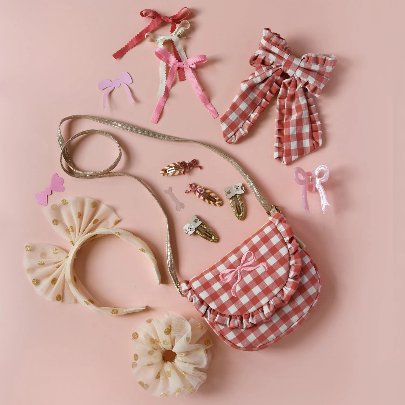 Stripy Glitter Bow Clips - Rockahula