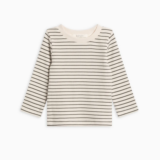 Olive Stripe Rory Ribbed Long Sleeve - Kendi