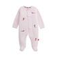 Pink Embriodered Dogs Velour Footie - Magnetic Me