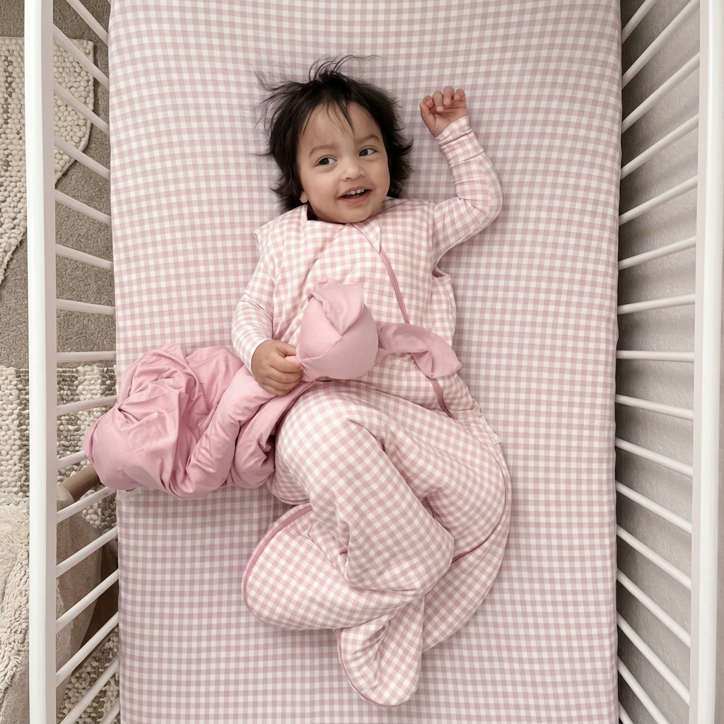 Pink Gingham 1.0 Tog Sleep Bag - Gunamuna