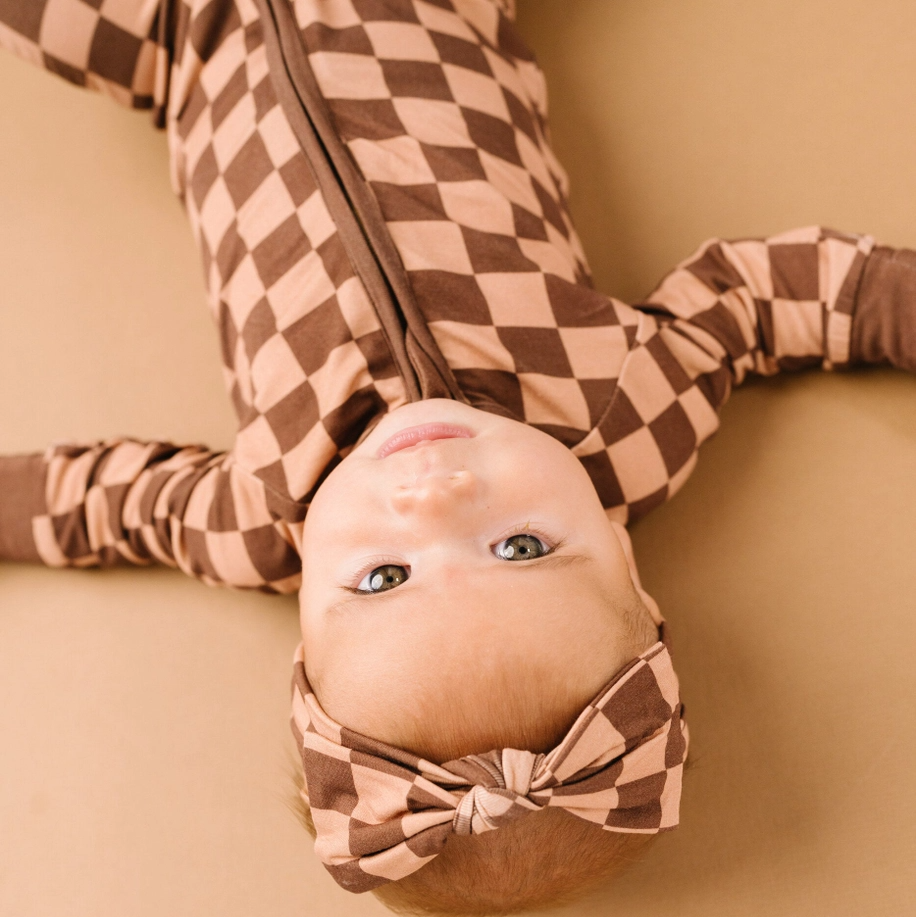 Espresso Checkered Bamboo Sleeper - Little One Shop