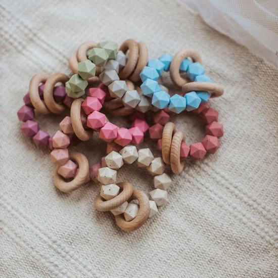 Abby Teething Rattle - Three Hearts