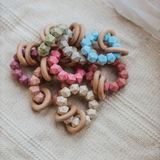 Abby Teething Rattle - Three Hearts