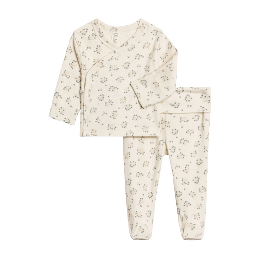 Hayden Floral Riley Kimono Top & Footie - Colored Organics