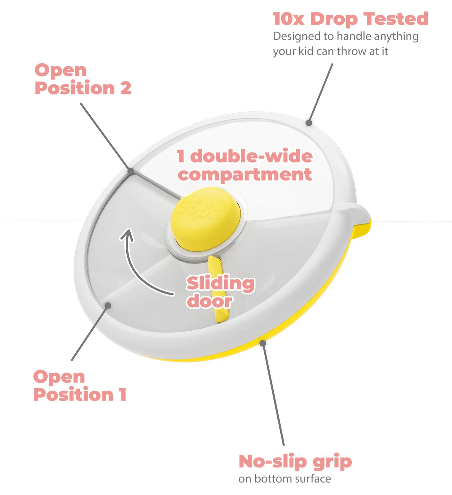 Lemon Yellow Large Snack Spinner Slide - GoBe