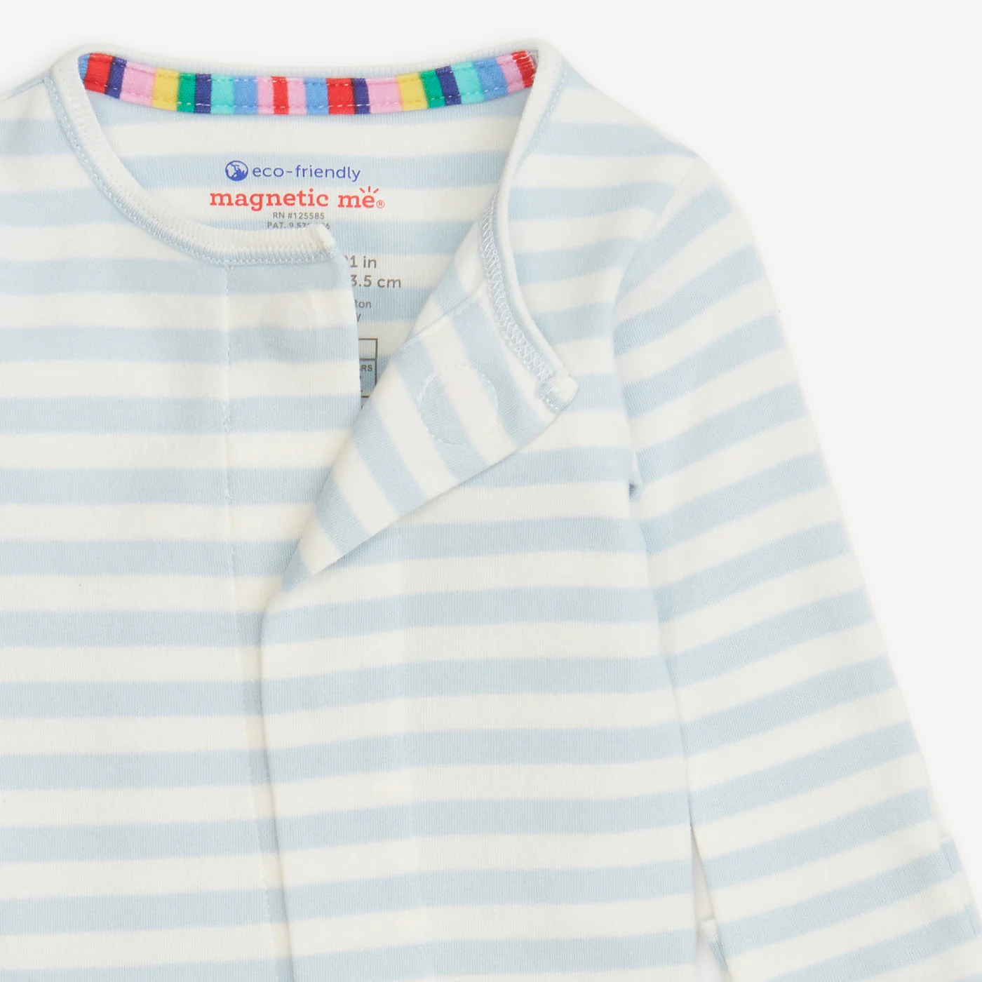 Blue Stripe Organic Cotton Footie - Magnetic Me