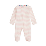 Pink Stripe Organic Cotton Footie - Magnetic Me