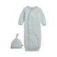 Blue Stripe Organic Cotton Gown & Hat - Magnetic Me