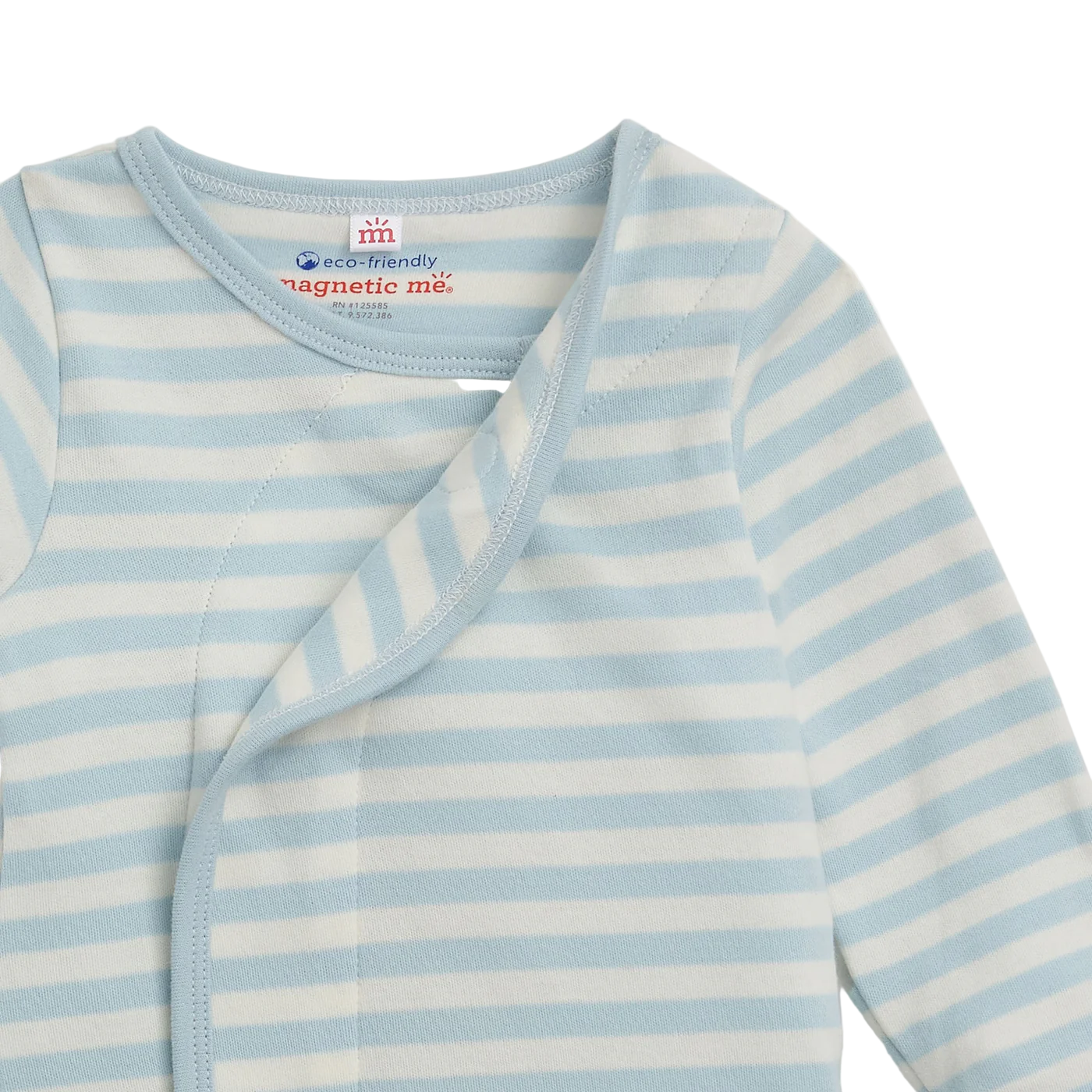 Blue Stripe Organic Cotton Gown & Hat - Magnetic Me