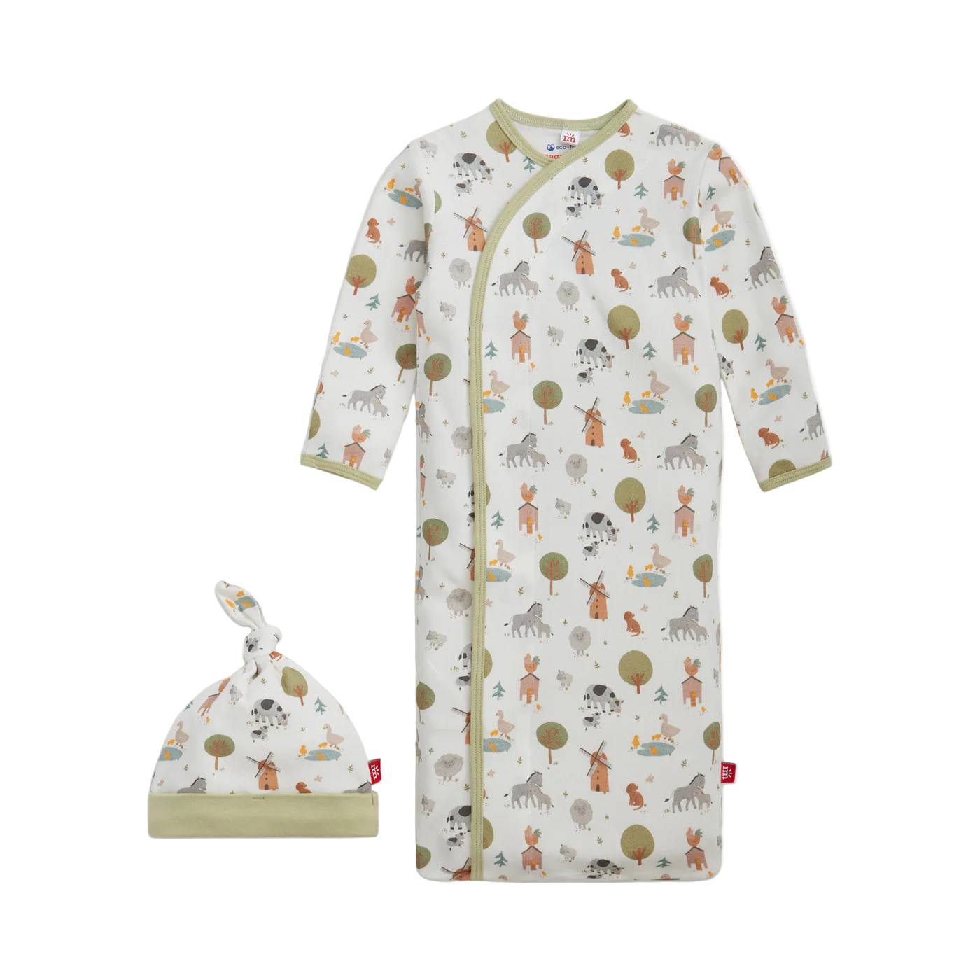 Funny Farm Organic Cotton Gown & Hat - Magnetic Me