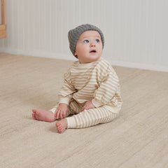 Sand Stripe Fleece Pants - Quincy Mae