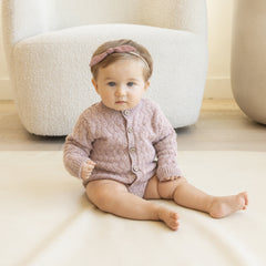 Mauve Knit Cardigan Sweater - Quincy Mae