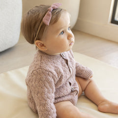 Mauve Knit Cardigan Sweater - Quincy Mae