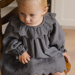 Indigo Long Sleeve Isla Dress - Quincy Mae