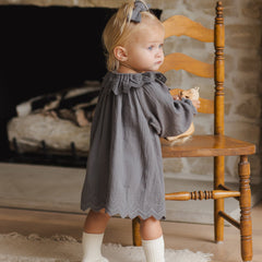 Indigo Long Sleeve Isla Dress - Quincy Mae