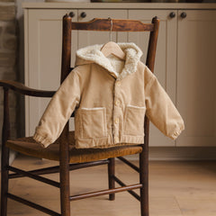 Latte Hooded Corduroy Jacket - Quincy Mae