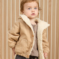 Latte Hooded Corduroy Jacket - Quincy Mae