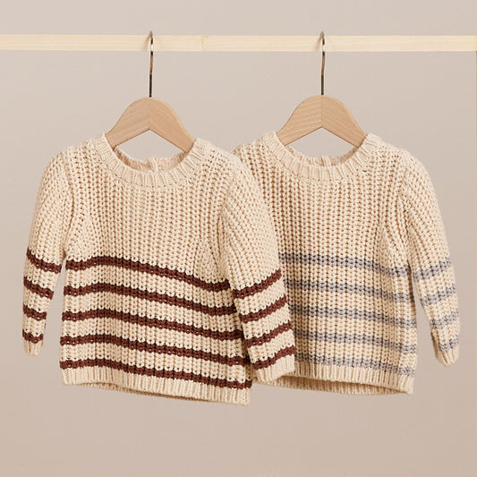 Cranberry Stripe Rex Sweater - Quincy Mae