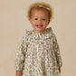 Green Floral Ruffle Collar Button Dress - Quincy Mae
