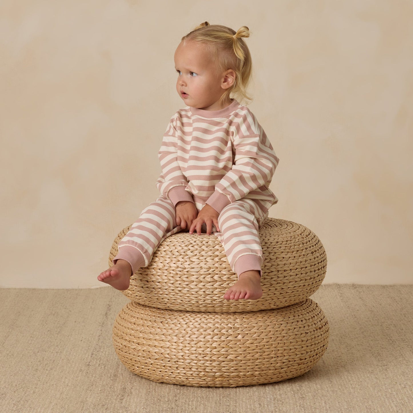 Pink Stripe Relaxed Sweatshirt - Quincy Mae