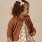 Heathered Cedar Ruffle Collar Cardigan- Quincy Mae