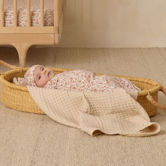 Natural Waffle Baby Blanket - Quincy Mae