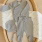 Steel Blue Knit Wrap Top + Pant - Quincy Mae