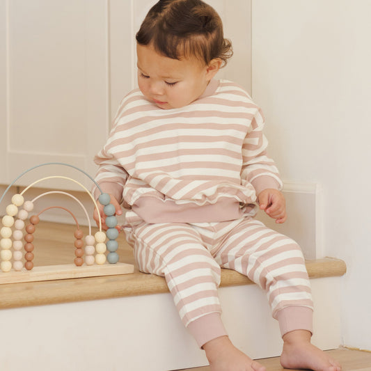 Pink Stripe Relaxed Sweatpants - Quincy Mae
