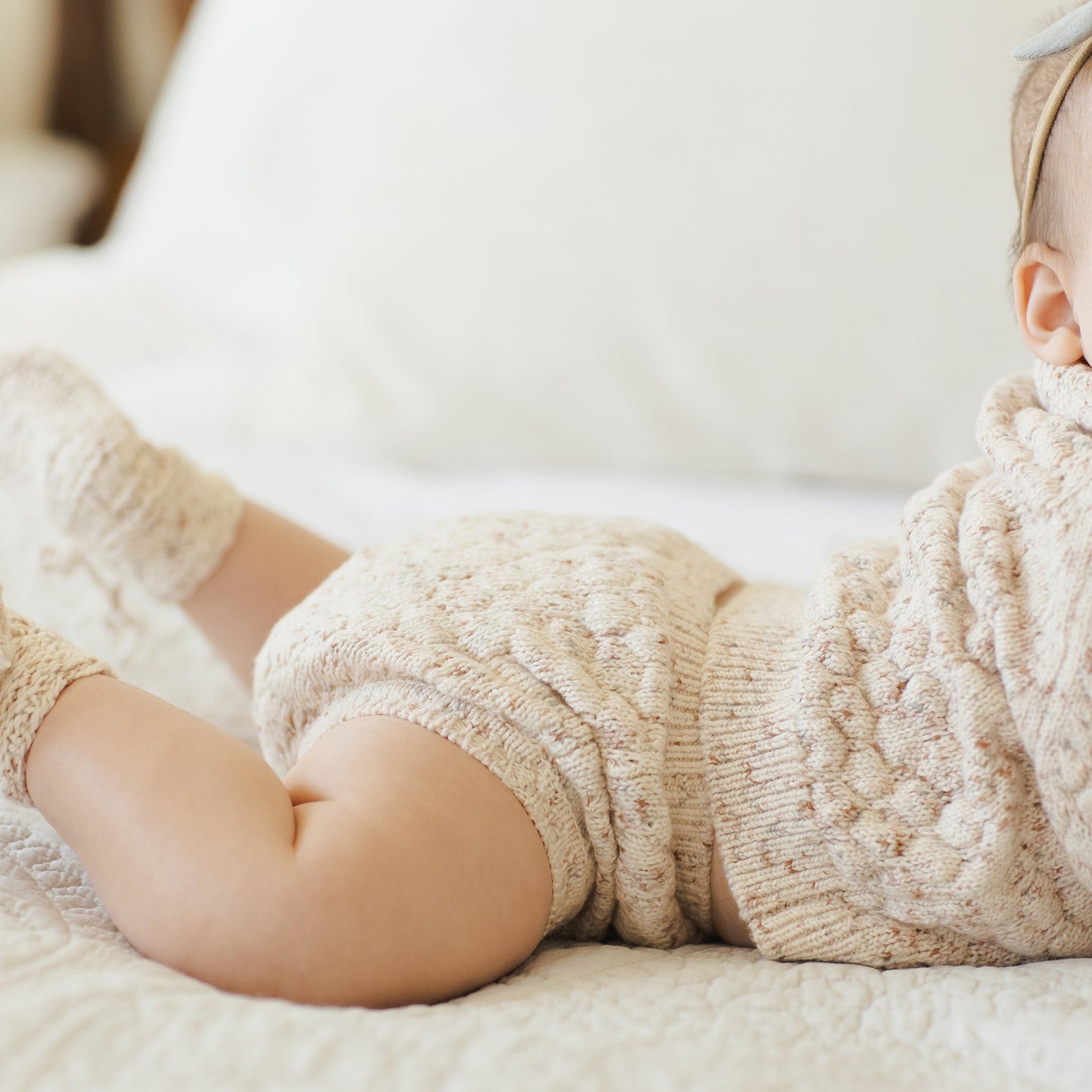 Natural Confetti Knit Bloomer - Quincy Mae
