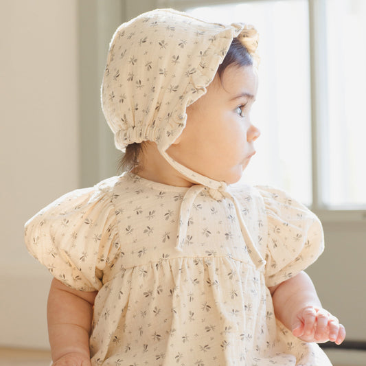 Bluebell Ruffle Woven Bonnet - Quincy Mae