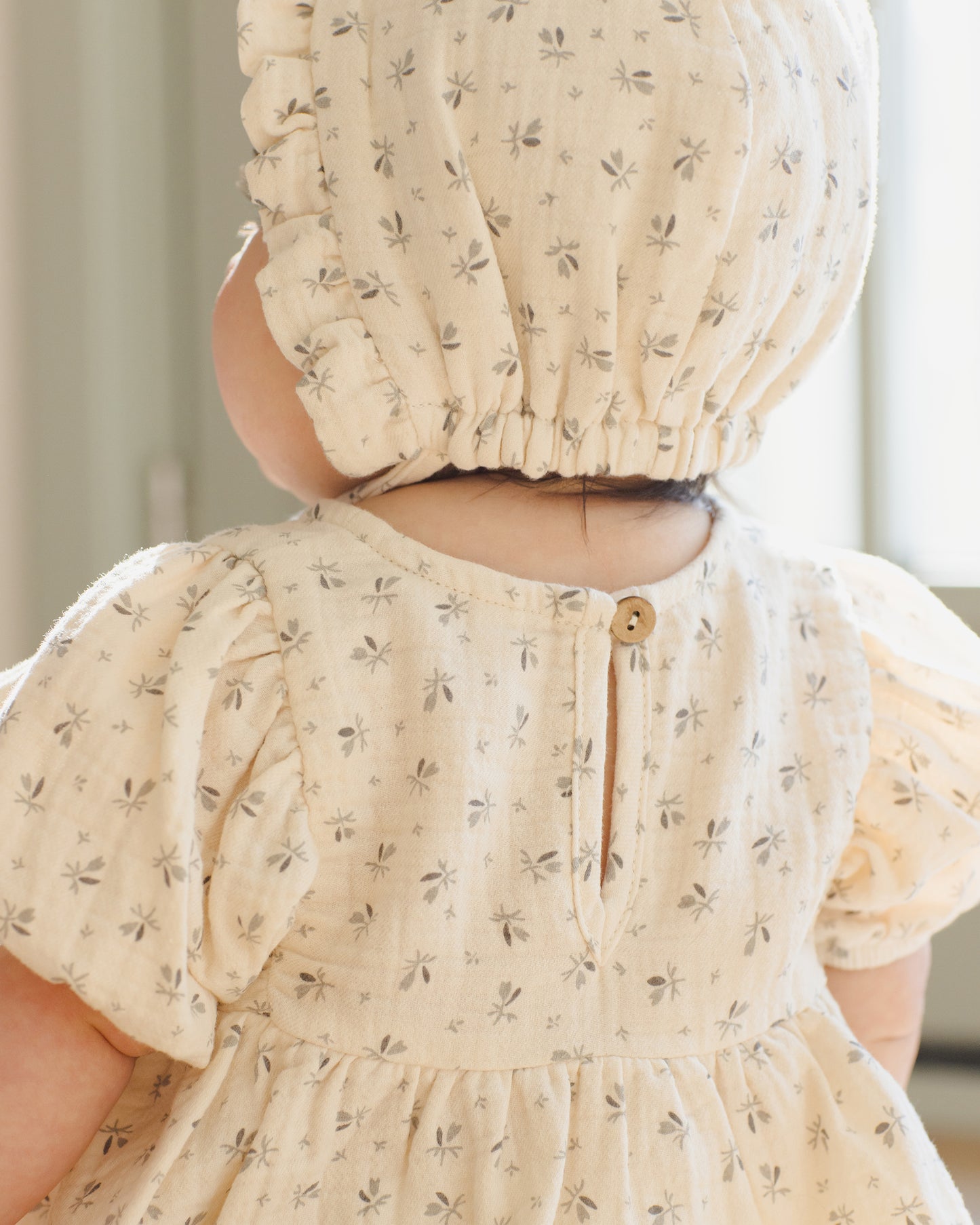 Bluebell Ruffle Woven Bonnet - Quincy Mae
