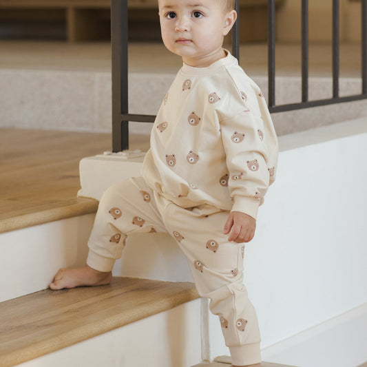 Brown Bear Relaxed Sweatpants - Quincy Mae