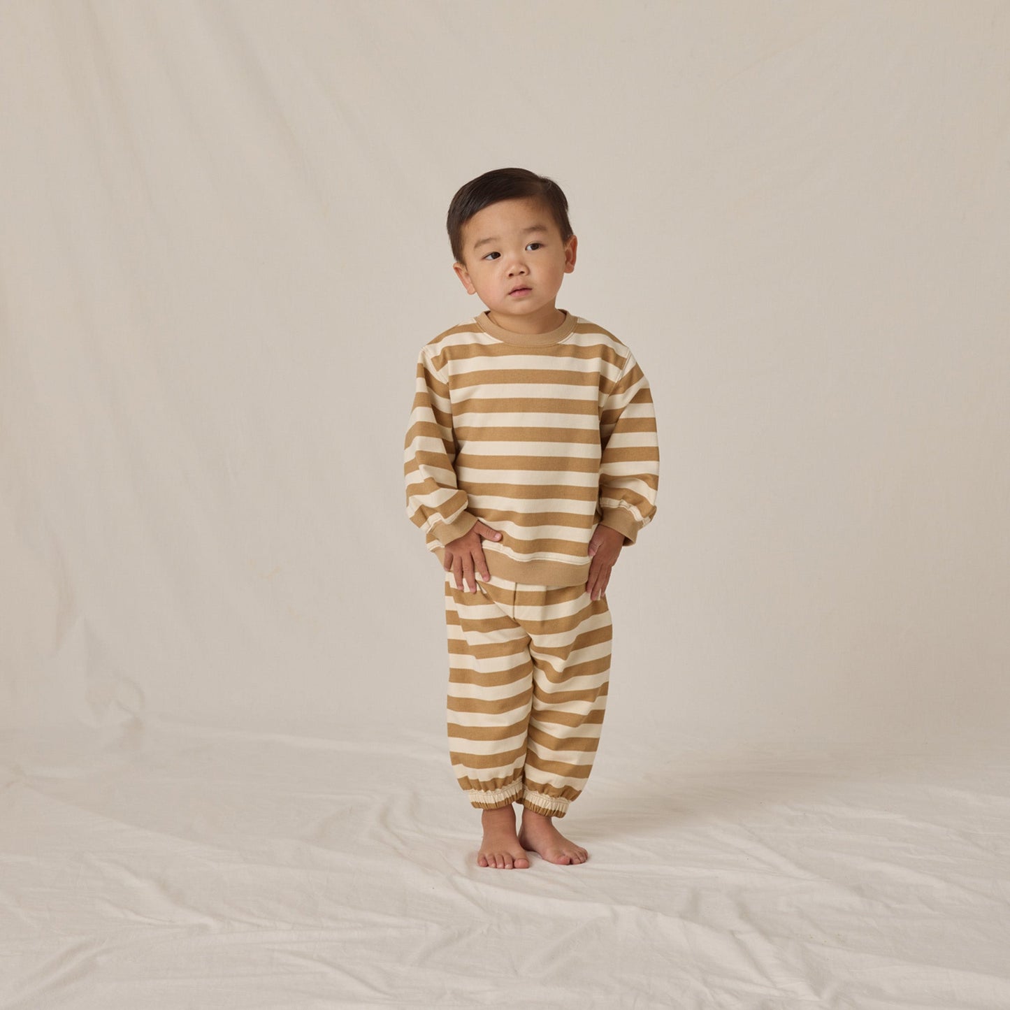 Gold Stripe Oversized Sweatshirt - Quincy Mae