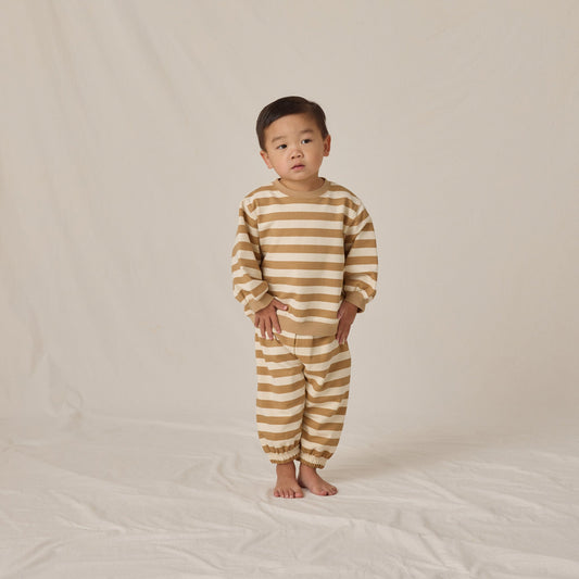Gold Stripe Oversized Sweatshirt - Quincy Mae
