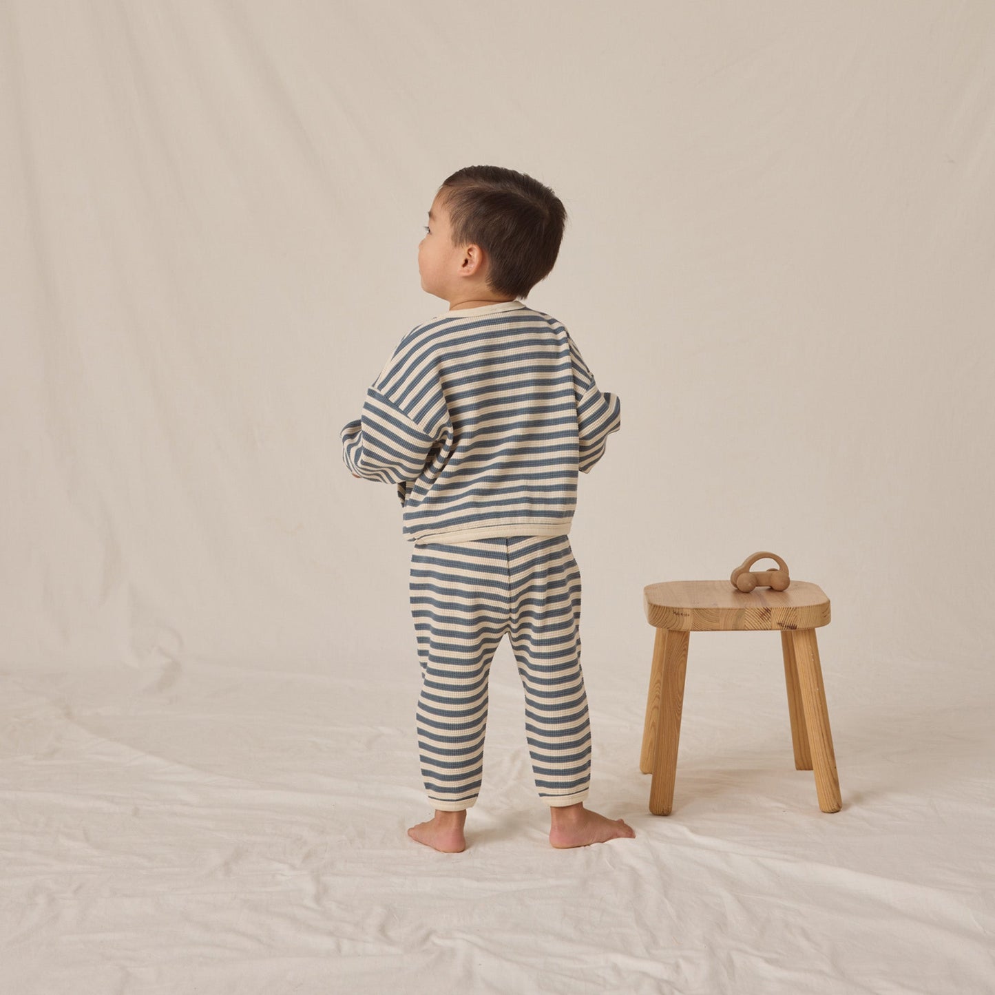 Ocean Stripe Waffle Slouch Set - Quincy Mae