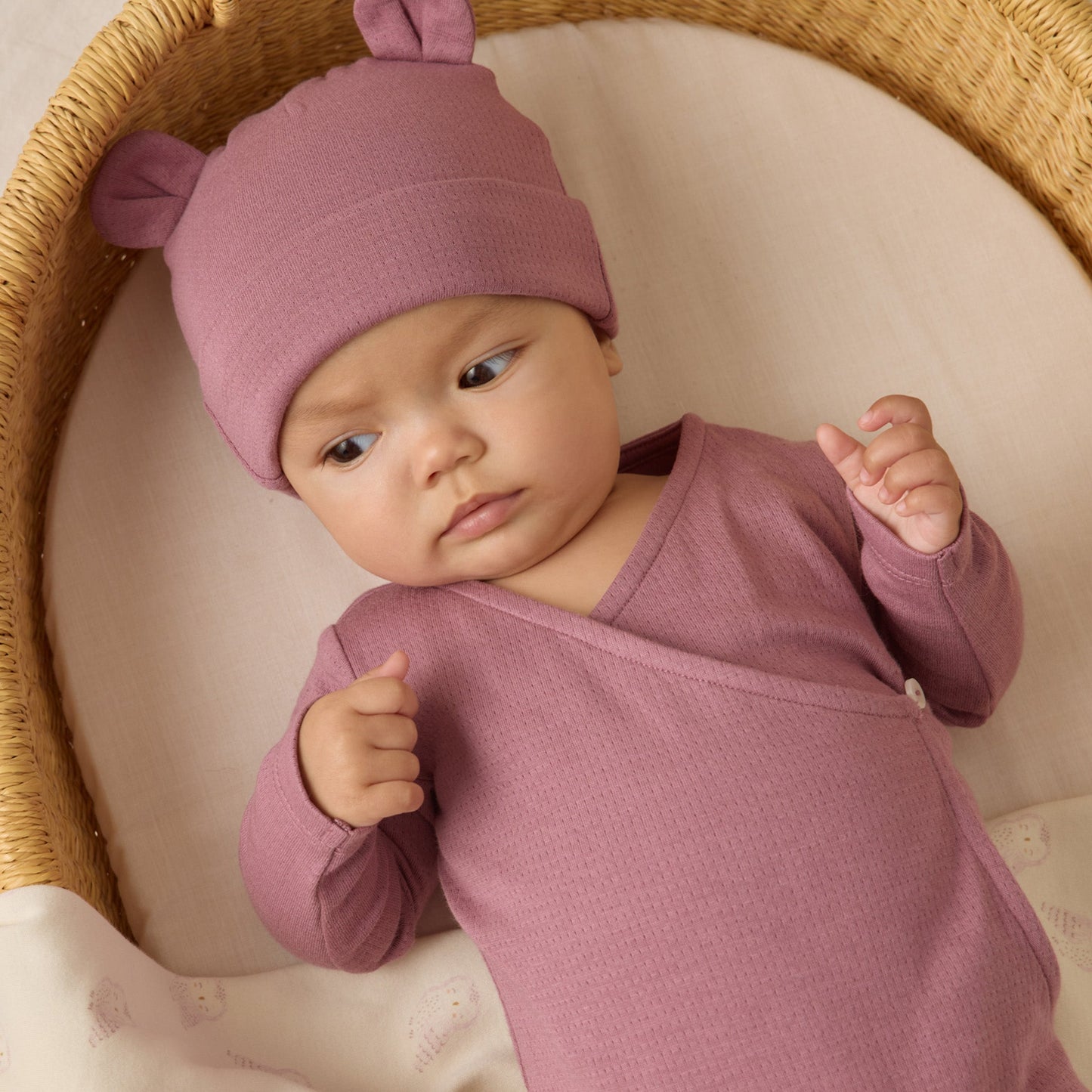 Mulberry Pointelle Wrap Footie - Quincy Mae