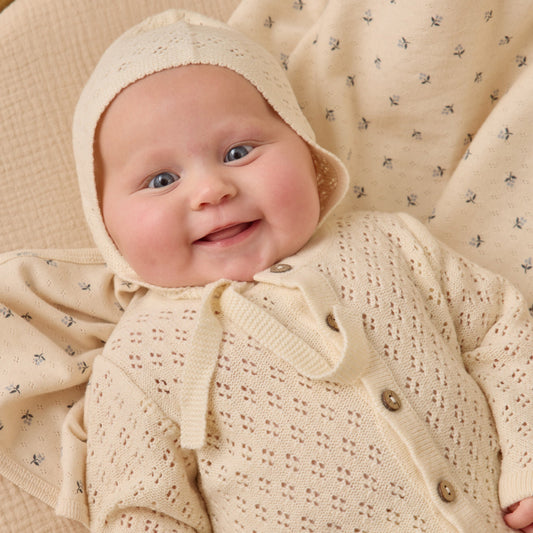 Natural Knit Bonnet - Quincy Mae