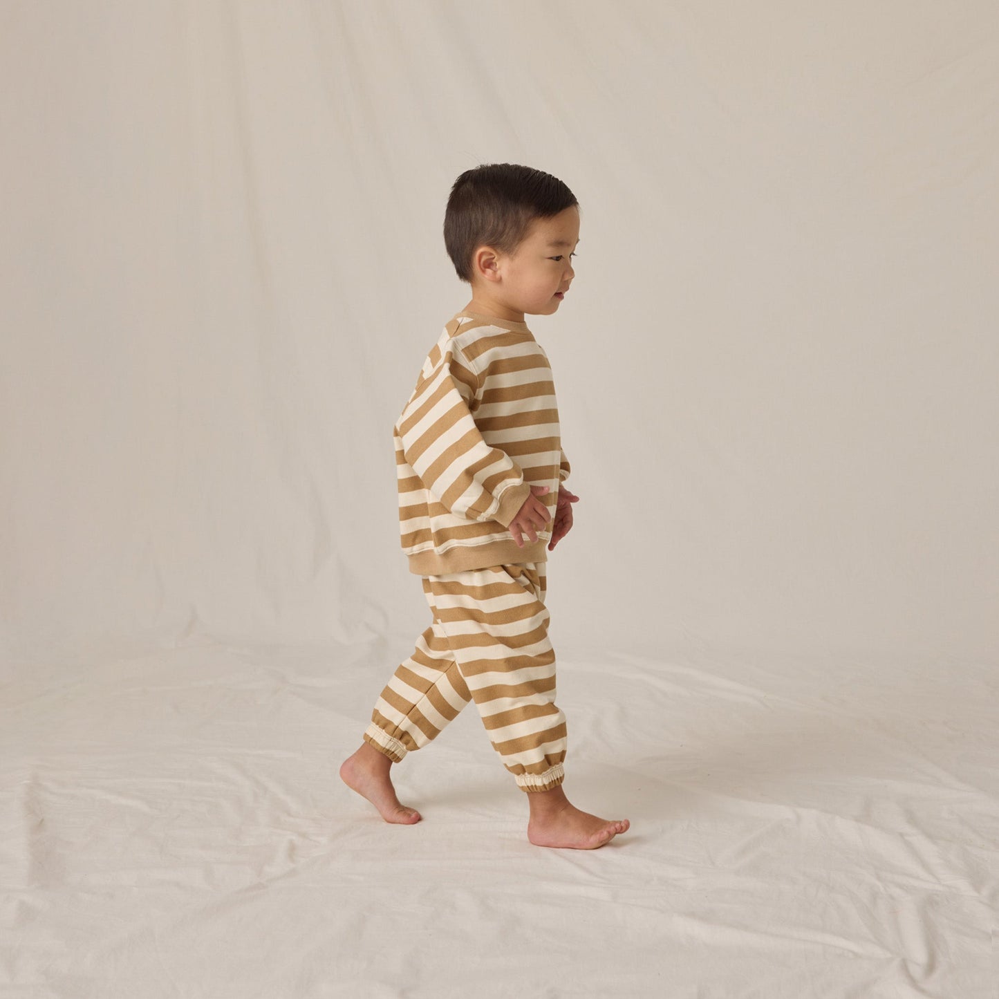 Gold Stripe Oversized Sweatshirt - Quincy Mae