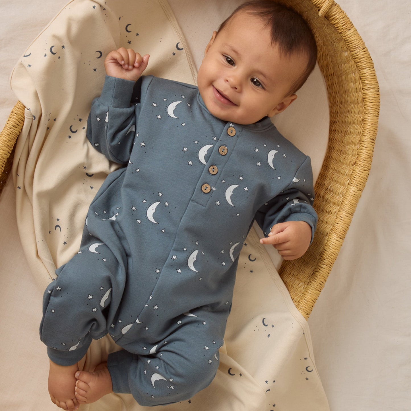 Silver Moons Relaxed Fleece Jumpsuit - Quincy Mae