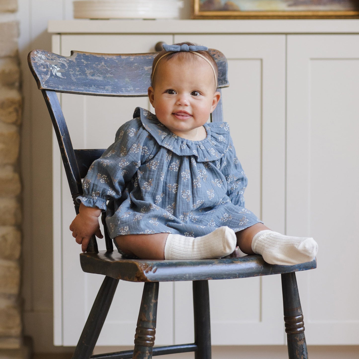 Blue Floral Isla Dress - Quincy Mae