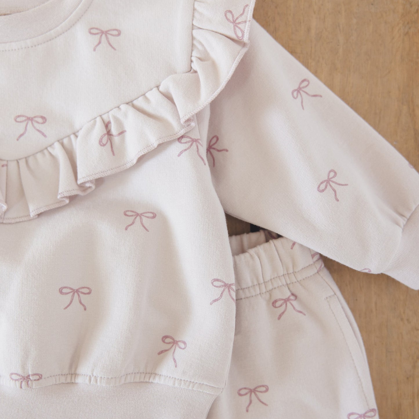 Bows Ruffle Fleece Sweatshirt - Quincy Mae